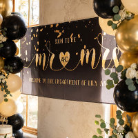 Black Gold Mr and Mrs Engagement Banner