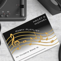 Black & Gold Music Note Scale Wedding Song Request