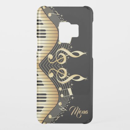 Black &amp; Gold Music Notes Design Uncommon Samsung Galaxy S9 Case