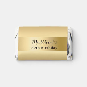 Black gold name script modern minimalist hershey's miniatures