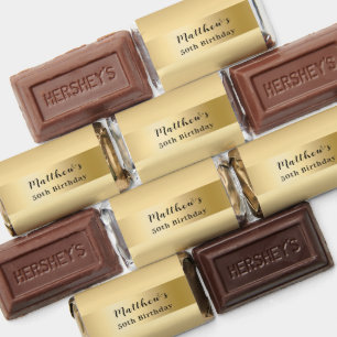 Black gold name script modern minimalist hershey's miniatures
