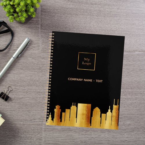 Black gold Nashville skyline business logo Notebook