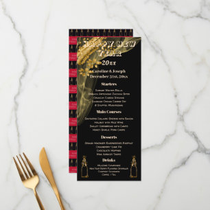 Black & Gold New Year Menu & Bubbly Champagne