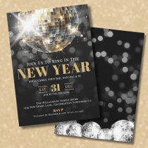 Black Gold New Year's Eve Celebration Party Invitation