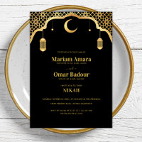 Black & Gold Nikah Wallimah Mosque Islamic Wedding