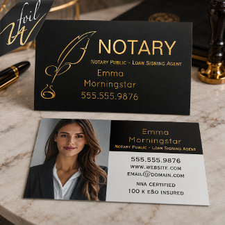 Black Gold Notary Branding Foil Business Cards