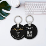Black & Gold Notary QR Code Logo Business Promo Keychain<br><div class="desc">Make your brand stand out with this custom black and gold notary marketing keychain. Add your own logo and business contact information and edit all text. Use the built-in QR code to direct customers to your website or booking page. It's a perfect promotional item for your mobile notary business.</div>