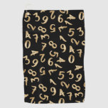 Black Gold Numbers Luxury Pattern Chic Accountant  Golf Towel
