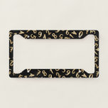 Black Gold Numbers Luxury Pattern Chic Accountant License Plate Frame<br><div class="desc">This classy numbers pattern with luxury colors has been designed for math and numbers lovers. Check out our other tints in our collections on Zazzle!</div>