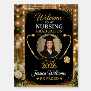Black Gold Nursing Graduation Welcome Sign 2026 Ph