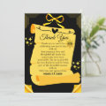 Black & Gold Old Scroll 50th Wedding Anniversary Thank You Card | Zazzle