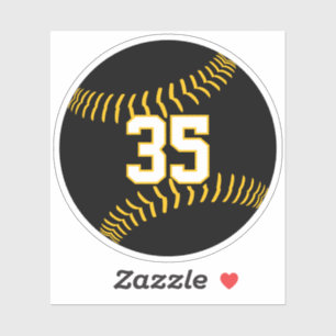 black gold or ANY team colors baseball softball Sticker