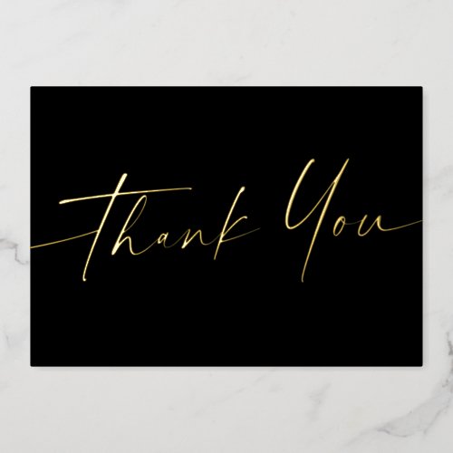 Black gold or silver real foil thank you card