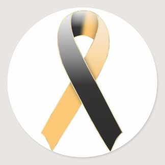 Black & Gold/Orange Ribbon Awareness Sticker