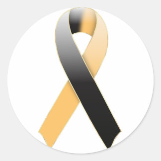 Black & Gold/Orange Ribbon Awareness Sticker