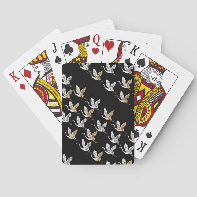 Black Gold Oriental Inspired Fancy Playing Cards (Back)