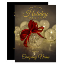 Black Gold Ornament Corporate Holiday Party Invitation Black Gold Ornament Corporate Holiday Party Invitation
