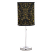 Black Gold Outline Floral Damask Table Lamp (Back)