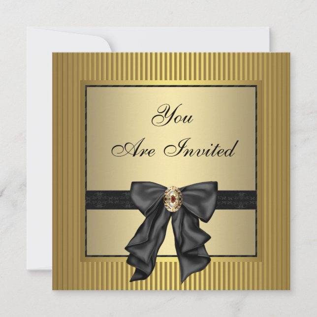 Black Gold Party Invitation (Front)