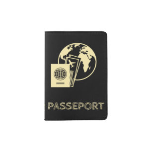 Black/gold passport holder by ByvParis