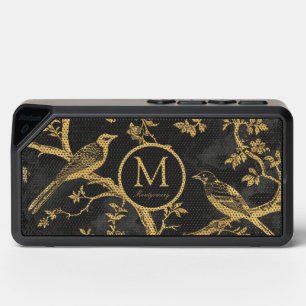 Black Gold Pattern Monogram Bluetooth Speaker