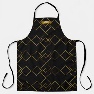 Black & Gold Patterns Personalized World Best Chef Apron
