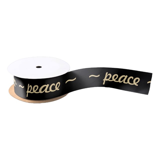 Black Gold Peace Ribbon (Spool)