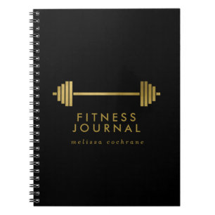 Black & Gold Personalized Fitness Journal