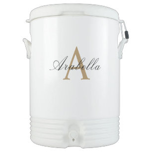 Black Gold Personalized Monogram Name Beverage Cooler