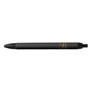 Black Gold Personalized Name and Monogram Pen