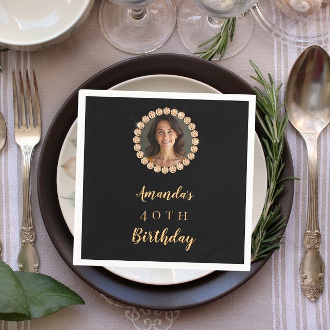 Black gold photo diamonds napkins (Creator Uploaded)