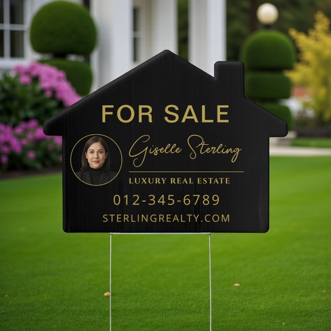 Black Gold Photo For Sale Real Estate Sign (Creator Uploaded)