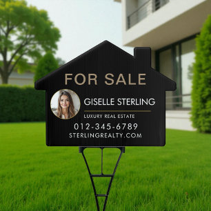 Black Gold Photo For Sale Real Estate Sign