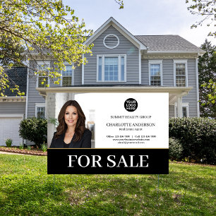 Black Gold Photo Real Estate Agent Open House Sign