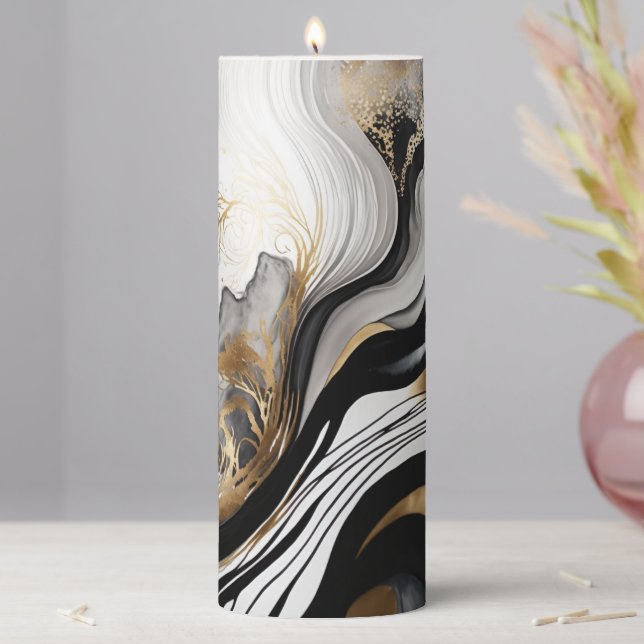 Black Gold Pillar Candle (In Situ)