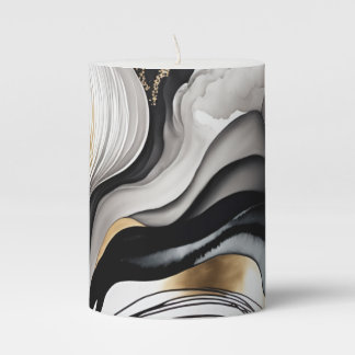 Black Gold Pillar Candle