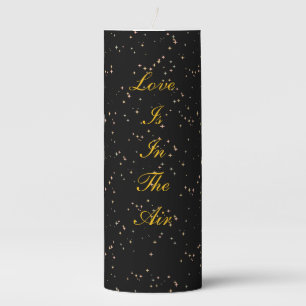 Black Gold Pillar Candle - Romantic Wedding Decor