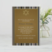 Black Gold Pinstripe Star of David Bar Mitzvah Invitation | Zazzle