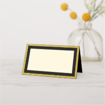 Black & Gold Place Card | Blank for Names
