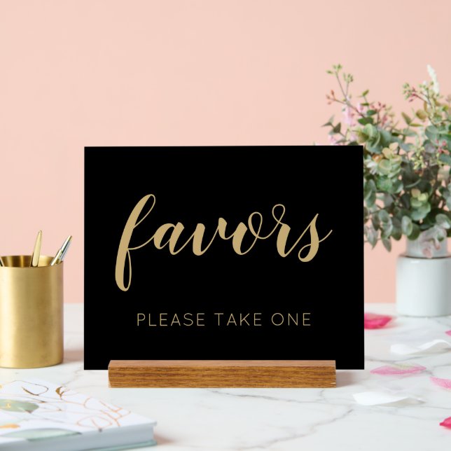 Black Gold Please Take One Wedding Favors  Acrylic Sign (Wedding)