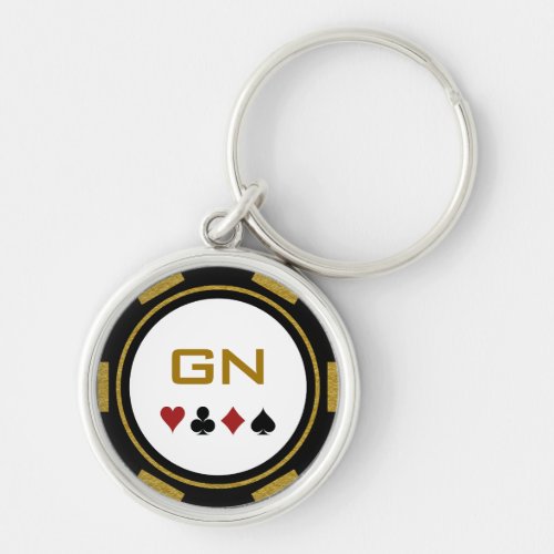 Black Gold Poker Chip Las Vegas Casino Keychain
