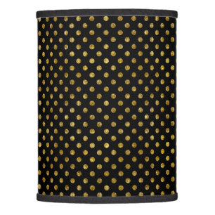 Black Gold Polka Dots Pattern Lamp Shade