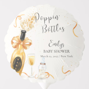 Black Gold Poppin Bottles Champagne Baby Shower Balloon