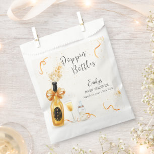 Black Gold Poppin Bottles Champagne Baby Shower Favor Bag