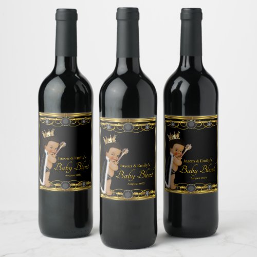 Black Gold Prince Wine Bottle Labels