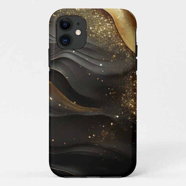 Black Gold Prinkle Case-Mate iPhone Case (Back)