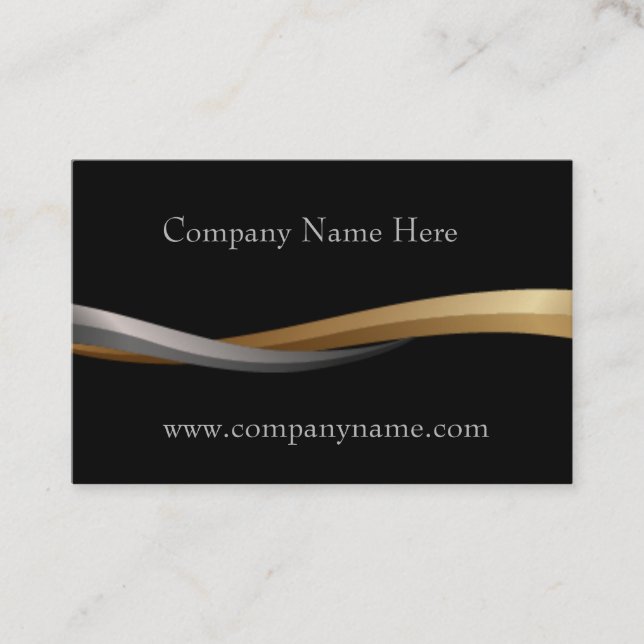 Black & Gold Professional Business Card (Front)