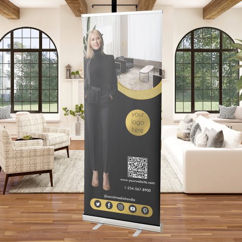 Black Gold Professional Business Promotional Retractable Banner