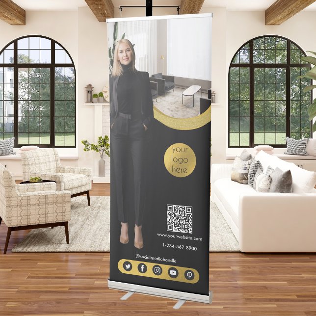 Black Gold Professional Business Promotional Retractable Banner (Creator Uploaded)