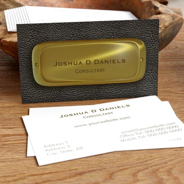  Black Gold Professional Consultant Business Card (A classic business card suitable for all professionals)